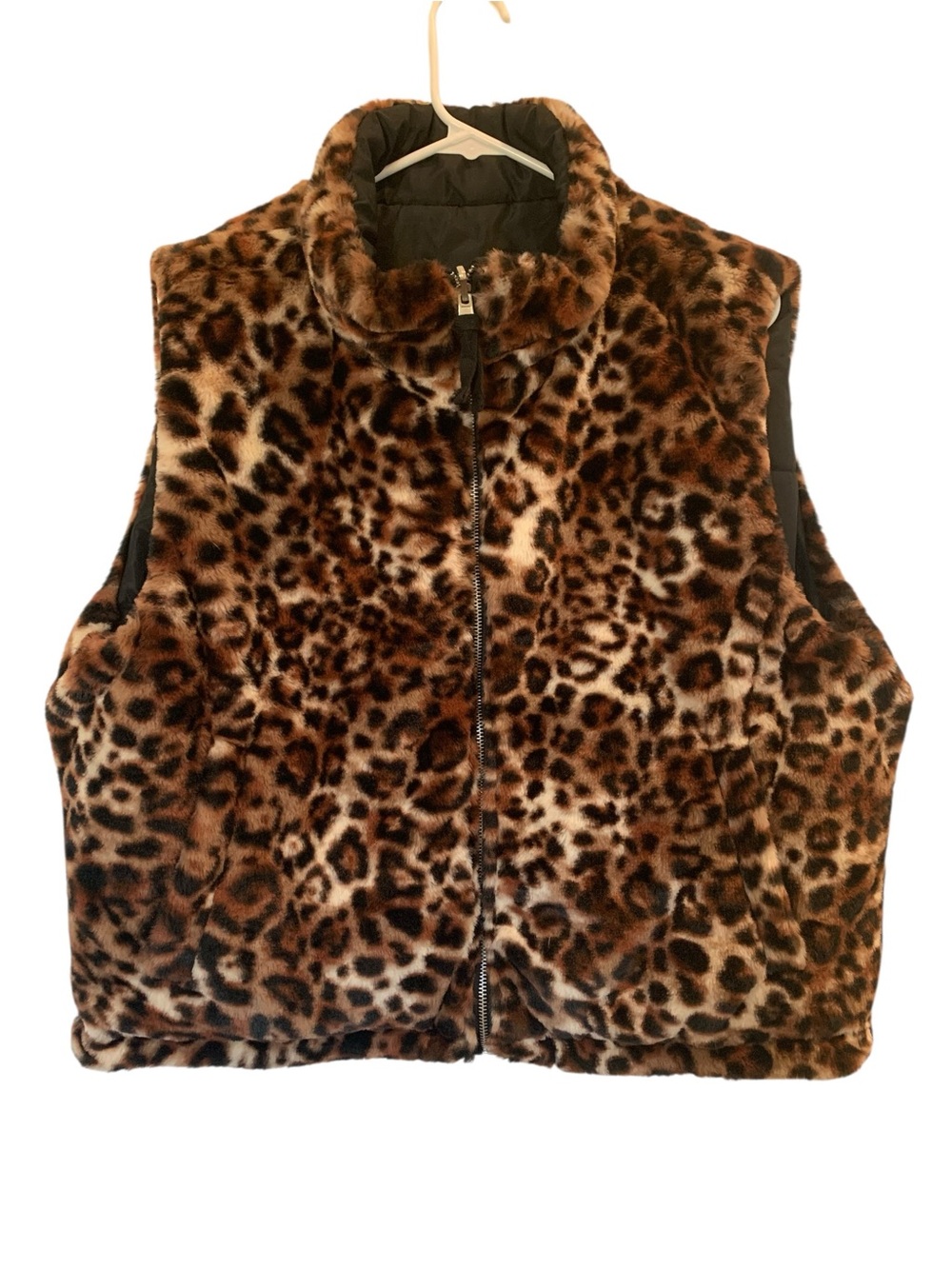 Reversible Vest Animal Print & Black Size XL